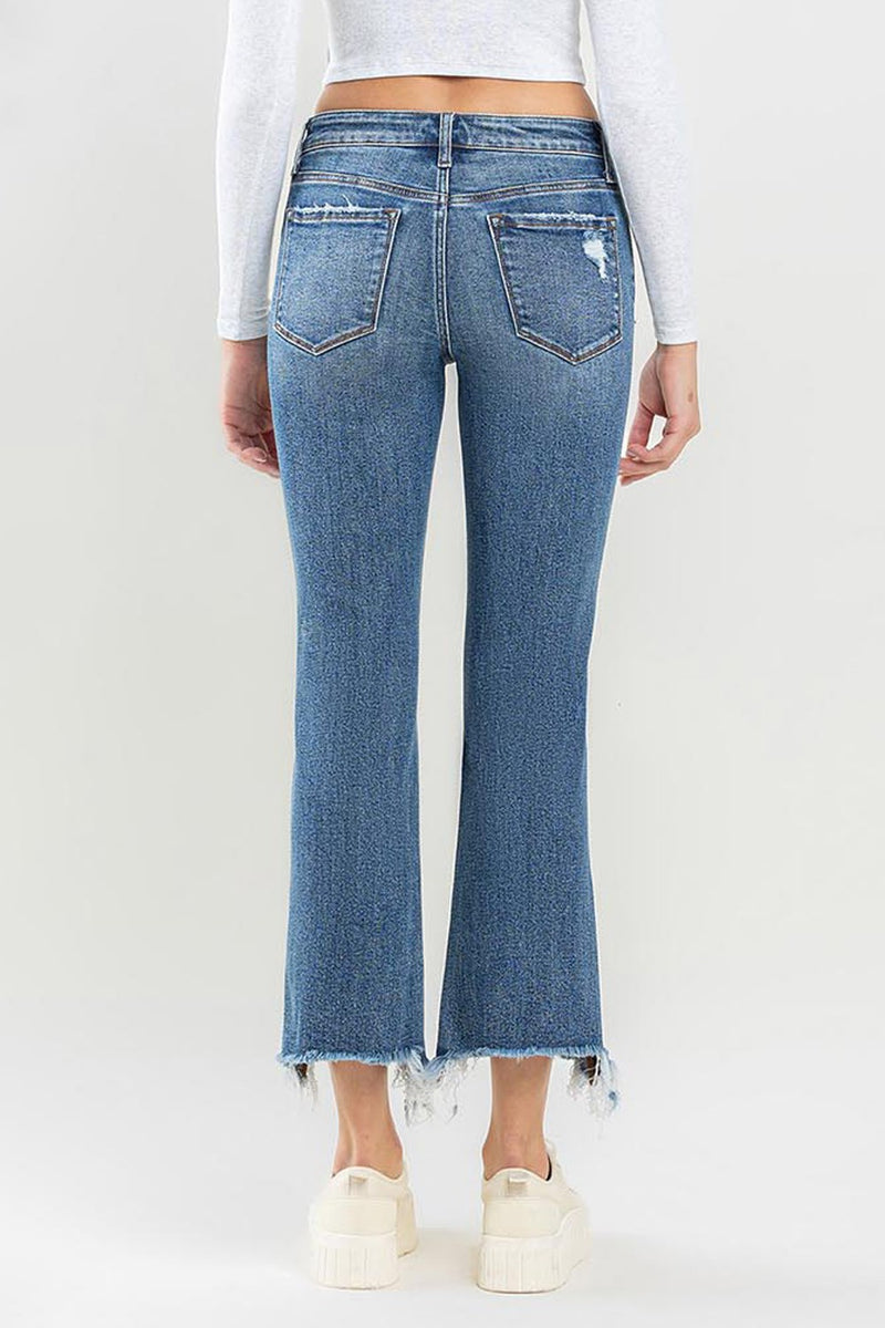 Lovervet Mid Rise Frayed Hem Jeans